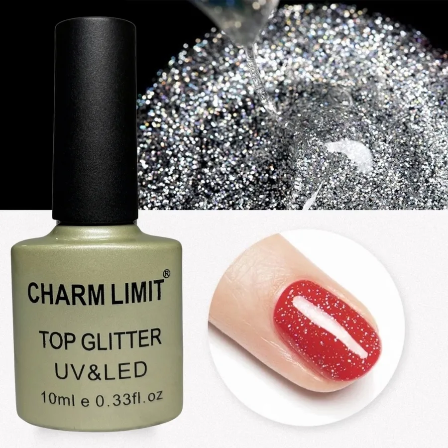 FB08A663-C94F-4525-A57A-3E7019F4F48C.jpg Top con glitter 10ml Charm Limit semipermanente - Imagen 1