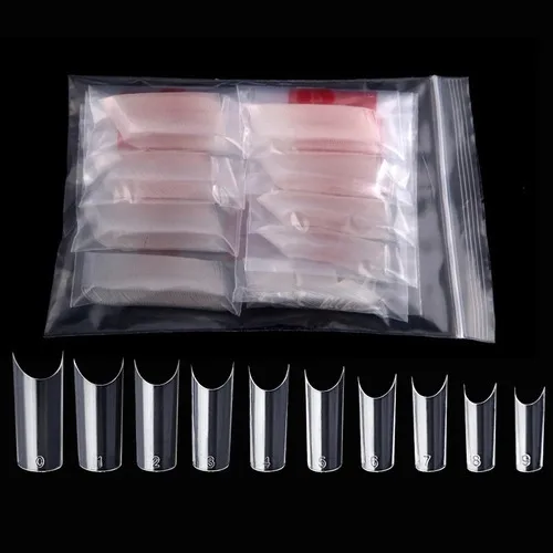 FD177909-D043-4A63-BDFB-925BBED6BEF0.jpg Tips curvatura C 500 unidades clear bolsa - Imagen 1