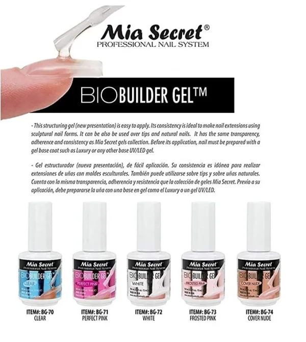 Biobuilder gel 15ml Mia Secret formato esmalte - Imagen 2