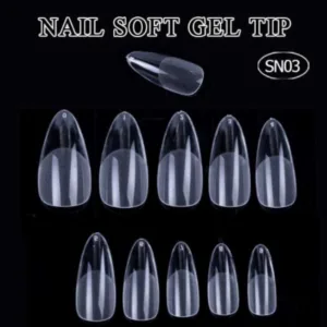 Tips almond almendra prelimado 504 unidades soft gel