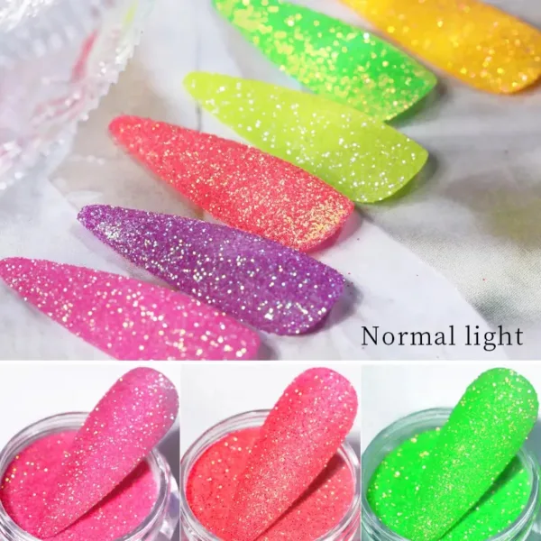 Glitter ultra fino brilla en la oscuridad 56048 Born Pretty - Imagen 2