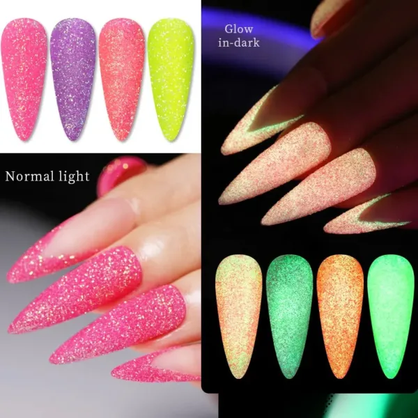 Glitter ultra fino brilla en la oscuridad 56048 Born Pretty - Imagen 3