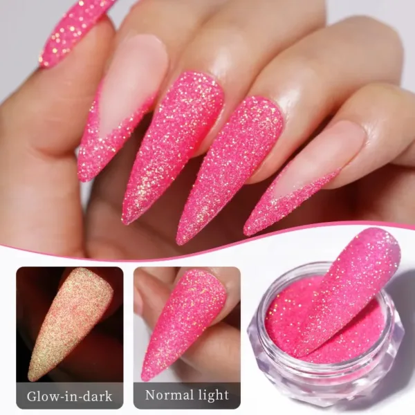 Glitter ultra fino brilla en la oscuridad 56048 Born Pretty - Imagen 4