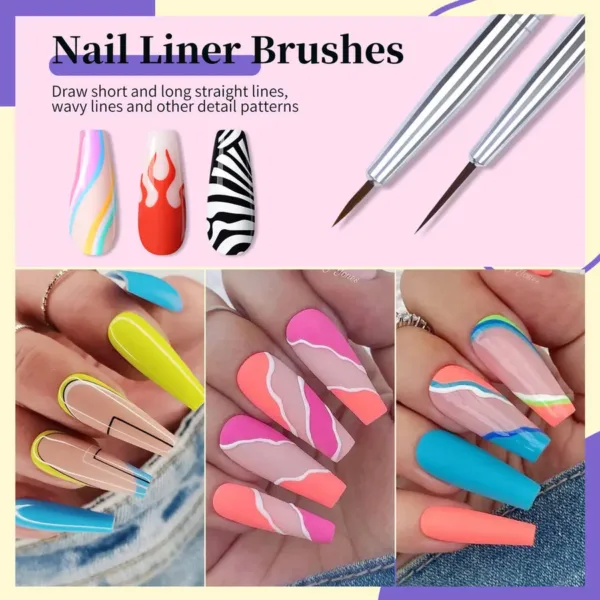 Set 8 pinceles nail art Born Pretty - Imagen 4