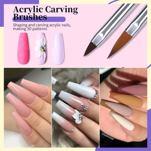 Set 8 pinceles nail art Born Pretty - Imagen 5