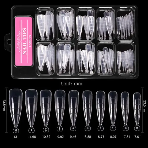 Tips dual Stiletto 100 unidades polygel - Imagen 2