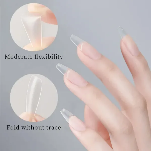 Tips short almond 5 almendra matte 240 unidades soft gel - Imagen 2